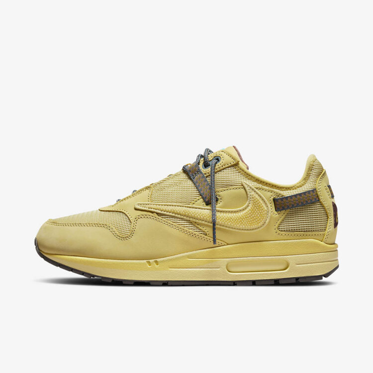Nike Air Max 1 Travis Scott Saturn Gold amarelo de 2022