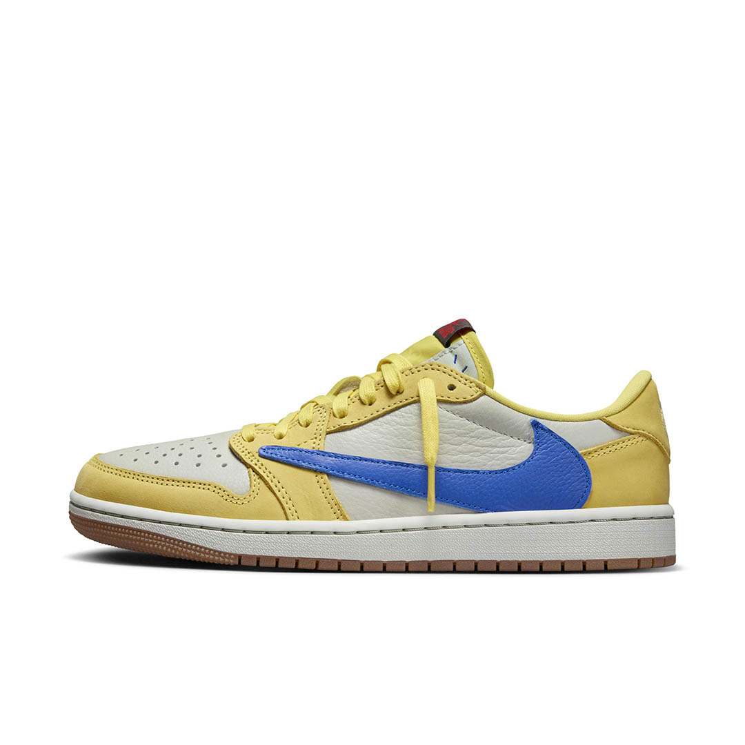 Air Jordan 1 Low OG Travis Scott Canary amarelo e azul de 2024
